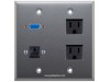 Placa Tapa VGA + RJ45 Cat5e + 2 Contactos Eléctricos en Aluminio